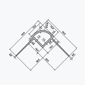 TEMPOLISTEL® B113 Apvalinto kampo apsauginis profilis pertvaroms - Image 2