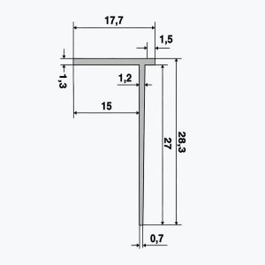 TEMPOLISTEL® B119 BA15 gipso kartono pertvaros užbaigimo profilis - Image 2